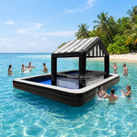 Bar flottant gonflable commercial extérieur personnalisé Funcity, grande capacité, étanche, en promotion