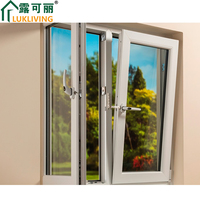 Lukliving Fenêtre à double vitrage de bonne qualité Fenêtres tournantes et inclinables en aluminium insonorisées personnalisées