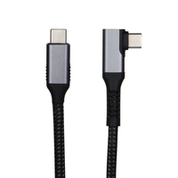 Kabel Data USB Type C VCOM 90 Derajat PD 100W 5A Pengisian Cepat dengan Jalinan Nilon, Video 8K Ultra HD, 40Gbps untuk Ponsel