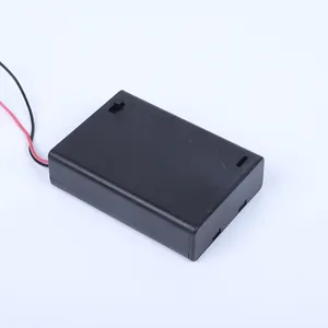 High Quality 3AA Black Battery Holder/Case/Box With Cover And Switch