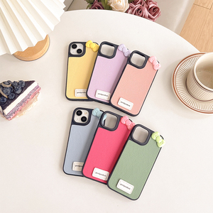 Custodia in Pelle con Fiocco per <span class=keywords><strong>iPhone</strong></span> 16 Pro Max, <span class=keywords><strong>Cover</strong></span> <span class=keywords><strong>Protettiva</strong></span> Semplice in Silicone per <span class=keywords><strong>iPhone</strong></span> 14, 15 Plus, 13, 12, 11, Xsmax, <span class=keywords><strong>Xr</strong></span>, 17 - Product Image 2