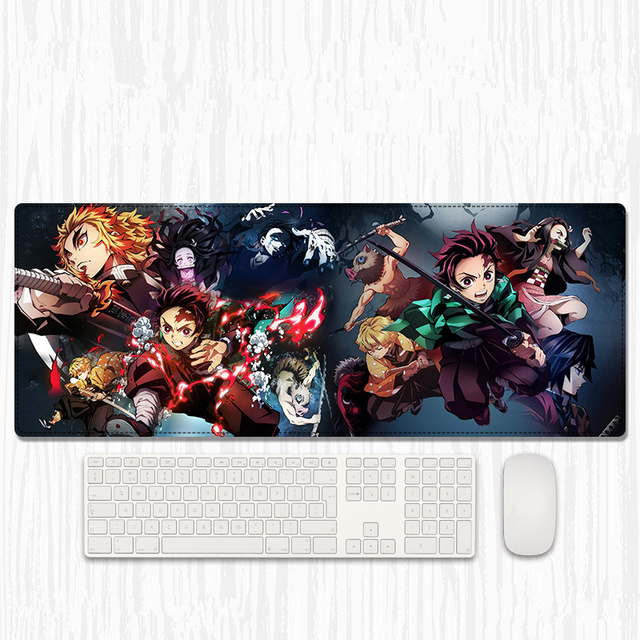 80*30*0.3CM Custom Keyboard Mats Demon Kamado Nezuko Kanroji Mitsuri Tanjirou Kochou Shinobu Slayer Anime Gaming Mouse Pads