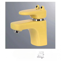 Robinet en céramique coloré pour enfants dessin animé grenouille chiot mignon évier bassin inter-plate-forme robinet d'eau chaude et froide