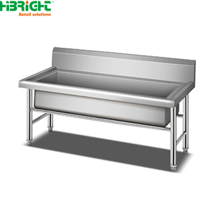 Muebles de Cocina Comerciales Highbright, Mesa de Acero Inoxidable 210 304 con Fregadero Doble para Lavar Platos - Product Image 3