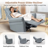 Fauteuil de massage moderne minimaliste avec cadre métallique, fonction pivotante et basculante, pour salon, canapé inclinable électrique, en stock aux États-Unis