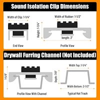 Clip d'isolation acoustique en acier galvanisé Z275G, système d'insonorisation, clip d'isolation acoustique résilient