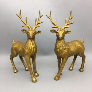 Cobre puro Sika Deer Model All the Way Rich Design Hand-Cast Metal Artwork para Home Living Room Porch u Office - Product Image 6