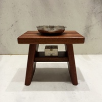 Tabouret de bain Sipo en acajou massif de style japonais traditionnel, banc de douche fait main, écologique, durable, en bois, pour salle de bain, hôtel, villa