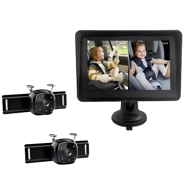Dual Channel IR Night Vision Video Baby Monitor Cute Appearance Baby Camera with Multi-Function for Pet Safer Driving Protection