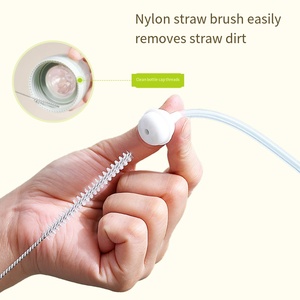 Portable PP Baby <strong>Bottle</strong> Cleaning <strong>Brush</strong> Travel Friendly Toddler Silicone Pacifier Cleaning Tool Base 4-piece Set - Product Image 5