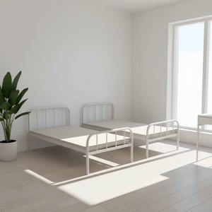 with Classic Metal Headboard Minimalist Mattress Foundation <strong>Bed</strong> Frame Platform Apartment <strong>Single</strong> <strong>Floor</strong> <strong>Bed</strong> - Product Image 6