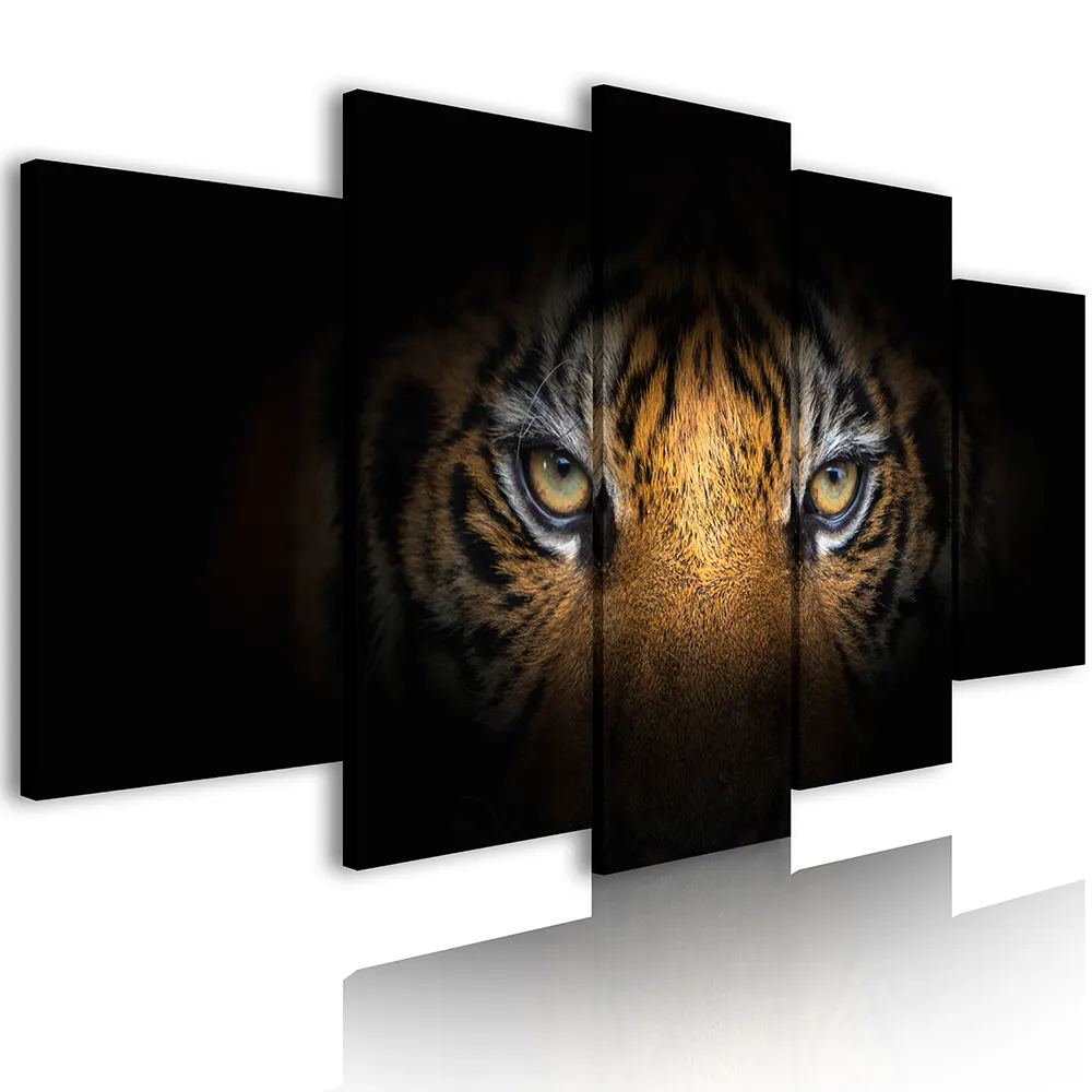 Pintura al por mayor de tigre en múltiples paneles, decoración artística de animales salvajes, impresiones en lienzo modernas