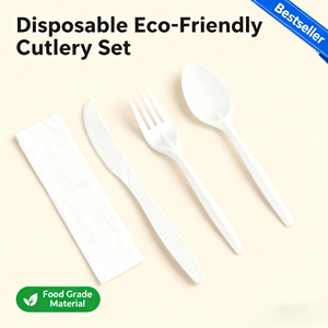 Dùng Một Lần Sinh Thái Thân Thiện Với Dao Kéo 100% Compostable Phân Hủy Sinh Học Dao Kéo Bpa Miễn Phí PLA Dùng Một Lần Dao Kéo Set Với Dao Muỗng Nĩa - Product Image 2