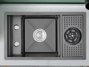 Fregadero de Cocina de Acero Inoxidable Integrado con Lavavajillas Invisible, Fregadero Individual para Barra de Cocina - Product Image 5