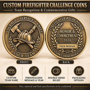 Monedas Conmemorativas Personalizadas de Doble Cara con Acabado Antiguo para Bomberos, Monedas de Reconocimiento de Equipo, OEM ODM - Product Image 4