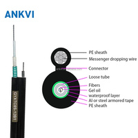 Câble à fibre optique aérien GYXTC8S 12 cœurs, autoportant, en forme de 8, avec tube central blindé en acier, pour FTTH
