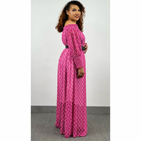 Robe longue à manches longues et col en V pour femmes grandes tailles, imprimé tendance africain, robes décontractées pour femmes