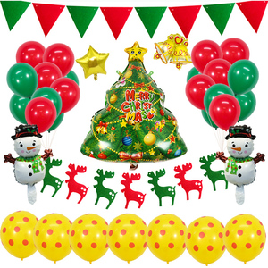 Kit de Decoración Navideña con <span class=keywords><strong>Globos</strong></span> y Pancartas, Set Festivo Rojo y Verde para Decoración del Hogar en Navidad - Product Image 1