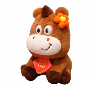 El Año del Caballo inmediatamente rico mascota súper suave muñeco de peluche lindo caballo del zodiaco acompañado malla forro almohada regalo para niños - Product Image 2