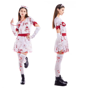 <span class=keywords><strong>Costume</strong></span> da <span class=keywords><strong>infermiera</strong></span> Zombie Bloody da donna vestito da badante Killer di Halloween - Product Image 1