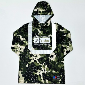 Maillot de pêche pour homme avec bande réfléchissante, protection UV, design à capuche, impression par sublimation intégrale, léger, pour tous les niveaux de pêcheurs - Product Image 1