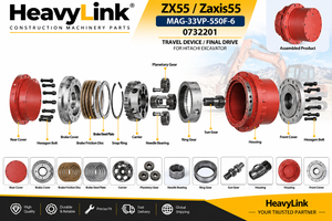 ชุดเกียร์ทดรอบเดินหน้า Hitachi ZX55 Zaxis55 รุ่น MAG-33VP-550F-6 0732201 อะไหล่รถขุด - Product Image 2