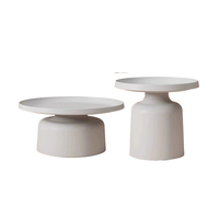 Ensemble de table basse et tables d'appoint minimalistes 2 en 1 en acier inoxydable, table basse ronde moderne de luxe