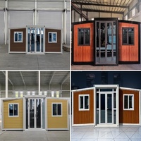 Maison conteneur pliable et extensible en acier de 36 mètres carrés, 20 pieds de long, avec chambre, cuisine et salle de bain, pour usage en entrepôt