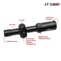 Lunette de visée tactique 1-6X24 SFP LPVO avec illumination IR rouge, tube de 30 mm en alliage d'aluminium, réticule BDC, accessoires de chasse optiques