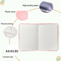 Carnet à spirales A5/B5 en tissu peluche rose très vendu pour les amateurs de papeterie, journal intime confortable, idée de journalisation chaleureuse