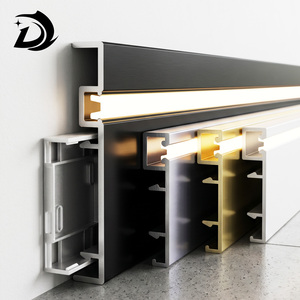 Modern Invisible LED Aluminum Alloy Baseboard Profile With Water Resistant Finish For Singapore HDB Apartment Corridors