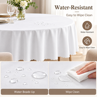 Nappe de table ronde en polyester imperméable sur mesure pour événements, mariages et fêtes