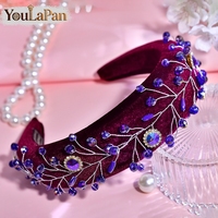 YouLaPan – bandeaux en éponge à la mode pour femmes, avec strass violets, adaptés aux mariages, banquets, danses, accessoires pour cheveux, YXA279