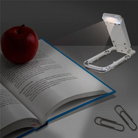 Lampe de lecture LED rechargeable par USB, ultralégère, 200 mAh, avec clip en silicone réglable, corps en PC blanc, lampe portable de petite taille