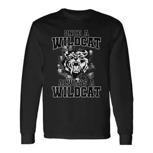 T-shirt à manches longues Always A Wildcat, col rond noir, esprit rentrée scolaire - Product Image 1