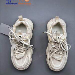 Zapatillas Deportivas Negras con Suela Gruesa, Transpirables, con Parte Superior de Cuero Genuino, Ligeras, Antideslizantes, con Cordones, para - Product Image 4