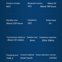 Écouteurs sans fil Bluetooth originaux M21 TWS pour iPhone, suppression du bruit, écouteurs stéréo de haute qualité, casques pour couple