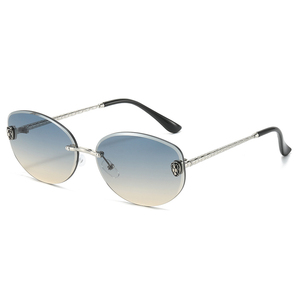 Lunettes de soleil tendance tête de <span class=keywords><strong>serpent</strong></span> pour femme 2026 – Nouveauté été, sans monture, ovales, de marque, verres taillés, pour femme - Product Image 6
