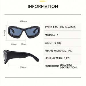 Gafas de Sol de Moda 2023 para Hombre y Mujer, Estilo Punk Y2K, Espejo Azul, Protección UV400, Diseño Ojo de Gato, Tamaño Grande - Product Image 5