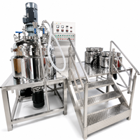 Machine d'émulsification sous vide en acier inoxydable avec système de levage hydraulique pour la fabrication de crèmes cosmétiques, de lotions et de soins de la peau