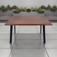 Table de salle à manger extérieure moderne en chêne foncé 1200x700MM, étanche et extensible, pour la maison, petit café, hôtel, entrepôt, entrée