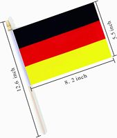 Expédition rapide Nouveau Mini drapeau allemand en bois à double impression pour défilés sportifs, fêtes et décorations de festivals