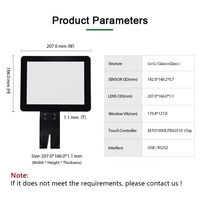 Verre trempé de qualité industrielle 7H 10 points 8,4 pouces Panneau tactile capacitif USB avec EETI3189/ILITEK2510 pour le contrôle industriel