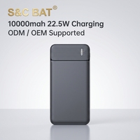 Batterie externe à charge rapide 10000mAh 22.5W ultra-mince 4 ports USB A Type C avec indicateur LED pour iPhone Samsung Vente en gros