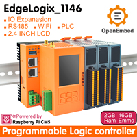 Controlador PLC OpenEmbed, Controlador Lógico Programable de Automatización Industrial con Pantalla Digital HMI, Comunicación RS485