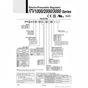 Régulateur de pression électro-pneumatique SMC Pneumatics ITV2010-312BS5 - Product Image 1