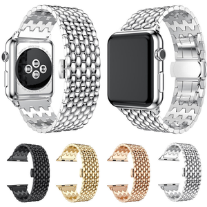 Vente chaude de bracelet de montre de haute qualité adapté à Apple Watch huitième génération bracelet en métal boucle papillon bracelet de remplacement - Product Image 1