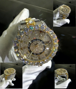 Reloj con Esfera Redonda de Moissanita VVS, con Brazalete de Acero Inoxidable y Moissanita, Resistente al Agua 10 Bar, Cierre de Brazalete - Product Image 1