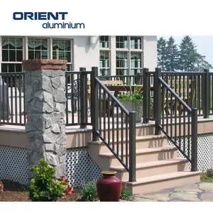 China Professional Supplier Aluminum Black Balcony Railing For Exterior Deck Porch railings