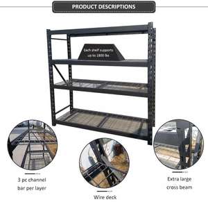 3 שכבות Boltless פלדה מורט תעשייתי מדף מתכוונן לערום להרכיב מדפי עבור סדנת מוסך מחסן - Product Image 4